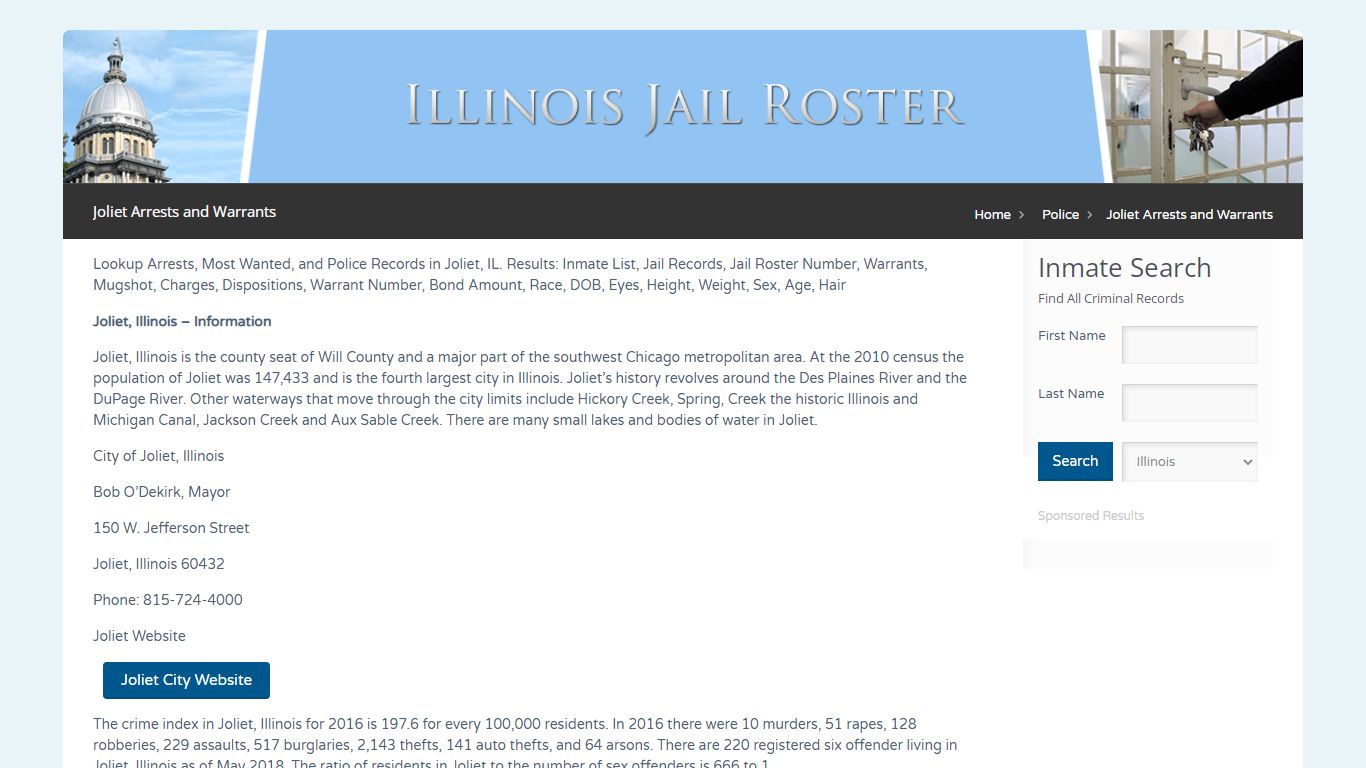 Joliet Arrests and Warrants | Jail Roster Search