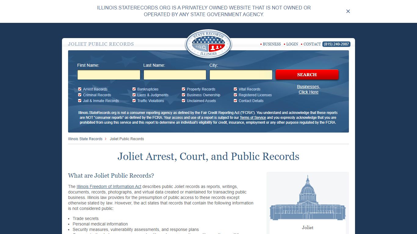 Joliet Arrest and Public Records | Illinois.StateRecords.org